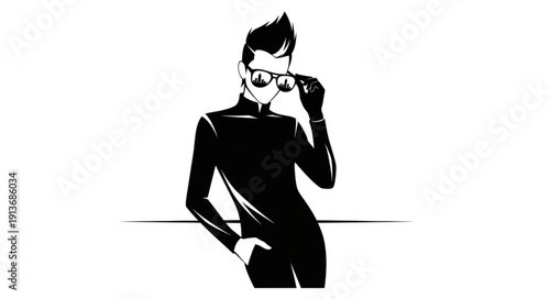 Stylish man in sunglasses posing confidently.