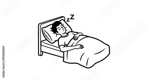 Young boy sleeping peacefully in a comfortable bed at night.