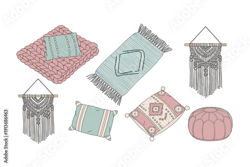 Decorative cushions and wall hangings for home design