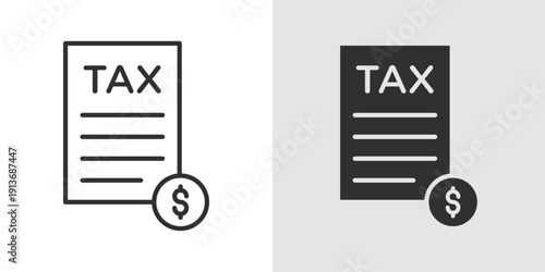 Business Tax Icon representing corporate taxation, financial compliance, tax calculation, accounting obligations, and government reporting.