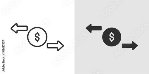 Business Transaction Icon representing financial exchanges, payment processing, corporate deals, and monetary operations in business.