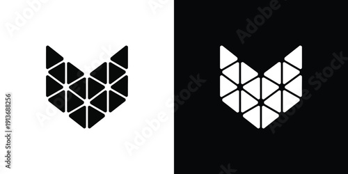 Geometric Triangle Pattern in Black and White