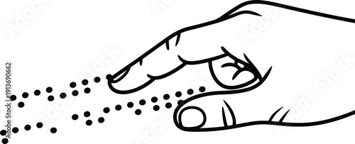 Hand sowing seeds in soil line art illustration, gardening and planting concept outline drawing, flat vector illustration