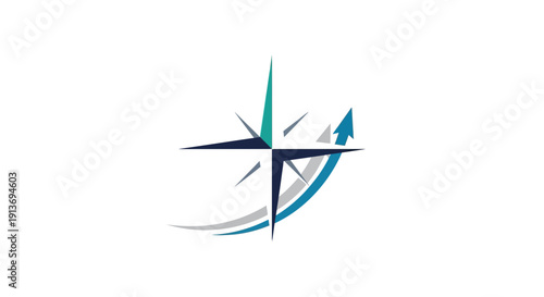 Modern compass arrow direction logo icon