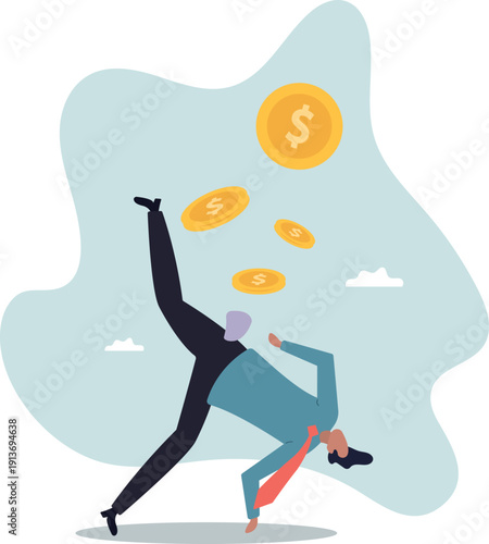 Financial mistake losing money, investment risk or trading failure, debt and loan, cost and expense problem.human life and situation.