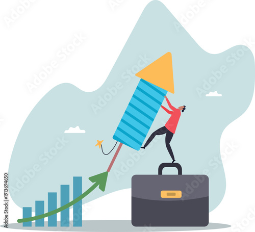 Start business, startup or begin new company, boost business acceleration, fast rising or courage entrepreneur,human life and situation.