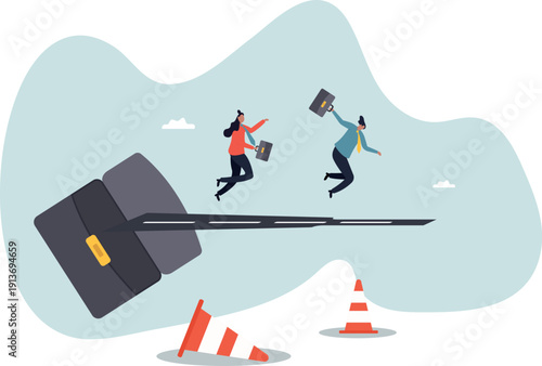 Bottleneck make business run slow, struggle workflow or busy point make project delay,human life and situation.