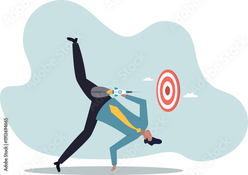 Startup success target, launch new product aim for win business achievement, marketing goal or target,human life and situation.