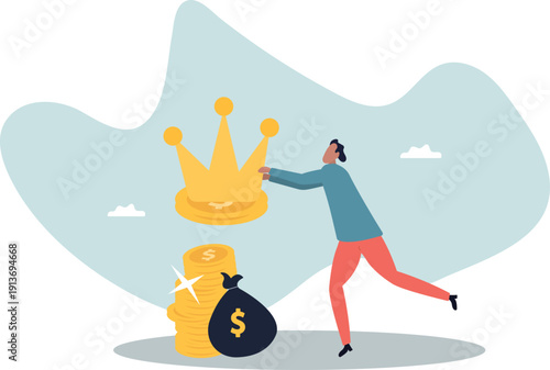 Cash is king, money is the best value in crisis or investor prepare cash to buy stock in economic crisis .human life and situation.