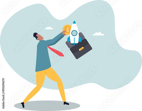 Funding startup company or venture capital investment, cost or budget to new business,human life and situation.