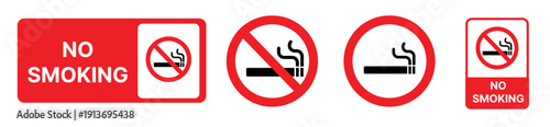 No smoking icon symbol for restaurant, room, public places. isolated cigarette prohibition sign.

