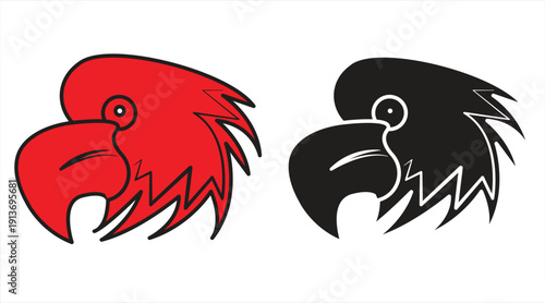 Eagle head icon. Template for mascots, labels, badges, emblems, or other competition designs. Vector illustration. EPS10 on a white background.

