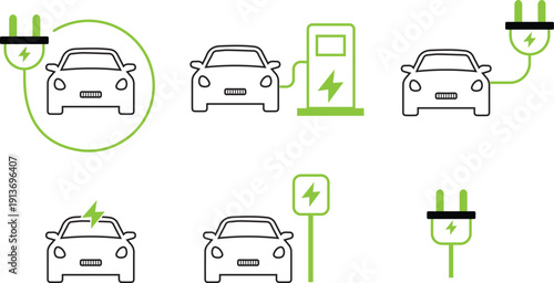 Car charging point icon. Electric plug symbol. Electricity sign. Electric car icon