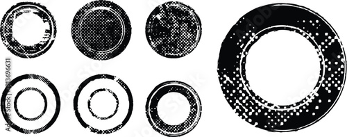 Grunge post Stamps Collection, Circles. Banners, Insignias , Logos, Icons, Labels and Badges Set . vector distress textures.blank shapes.