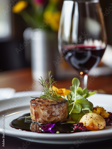 Delicious and beautifully plated gourmet meal	