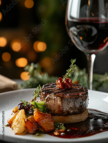 Delicious and beautifully plated gourmet meal	