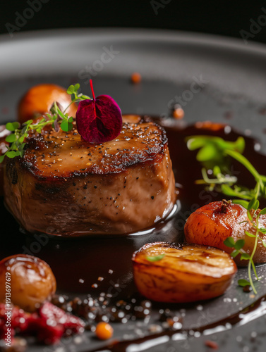 Delicious and beautifully plated gourmet meal	