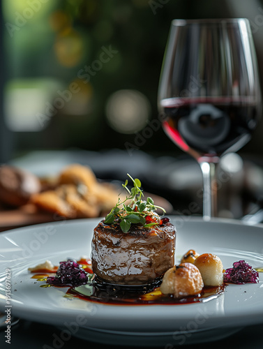 Delicious and beautifully plated gourmet meal	