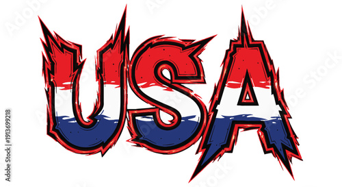 Usa text graphic with art and illustrator eps 10