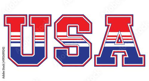 Usa text graphic with art and illustrator eps 10
