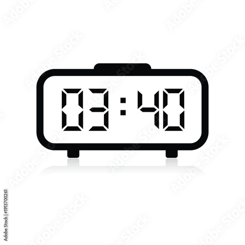 Twenty minutes to four digital clock icon for time management and productivity tracking application designs