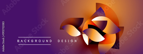 Abstract floral design. Gradient purple, orange hues create dynamic visual impact. Modern aesthetic, suitable backgrounds, presentations.