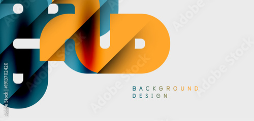 Abstract fluid shapes, vibrant colors, modern design. Overlapping layers create dynamic visual effect. Minimalist background enhances composition.