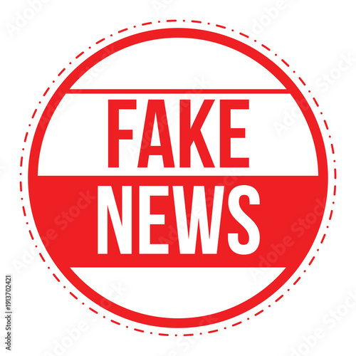 Red FAKE NEWS circular stamp 001