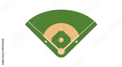 Baseball Field Top View Illustration
