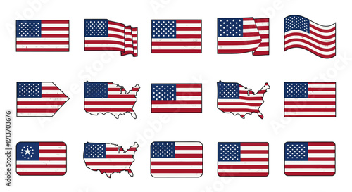 Collection of American Flag Designs