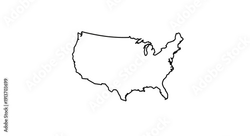 United States of America Map Outline
