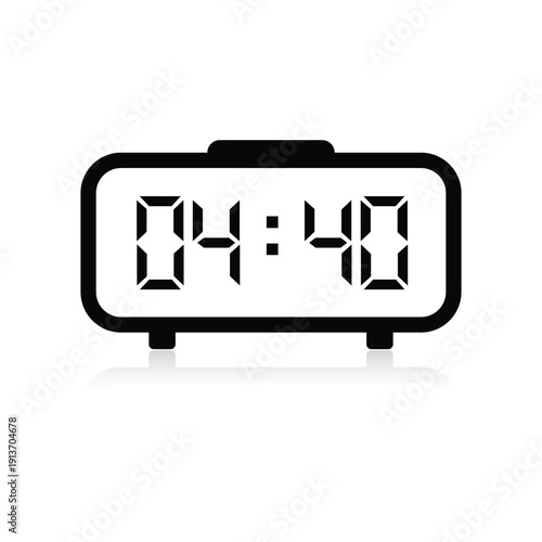 Sleek digital clock display showing twenty minutes to five for dawn and early bird schedule