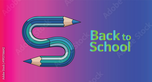 A creatively designed pencil that curves around in a serpentine manner.