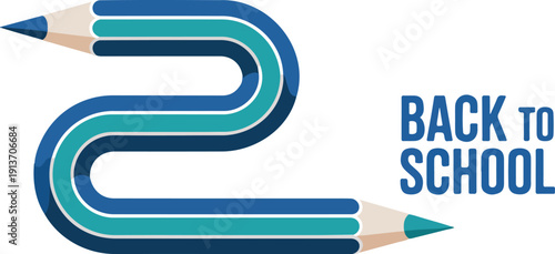 A creatively designed pencil that curves around in a serpentine manner.