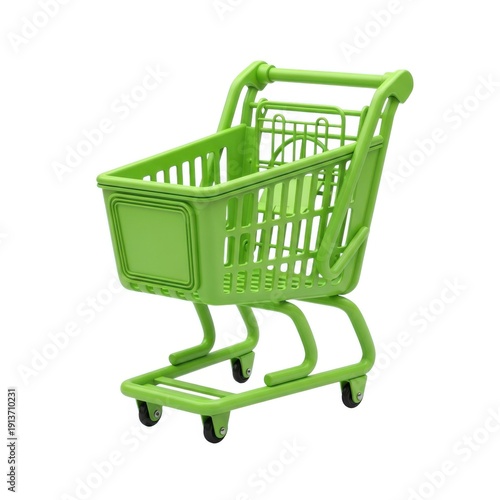 Green shopping cart