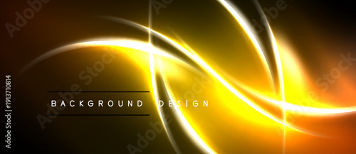 Bright yellow lines curve, intersect. Dark background creates dramatic contrast. Modern design element, suitable for digital projects.