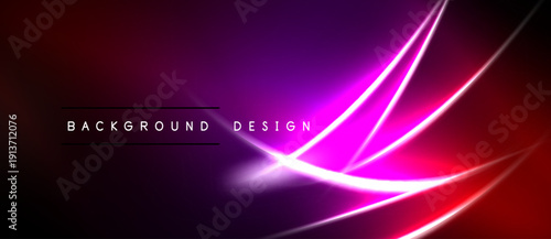Abstract neon background. Vibrant purple, pink hues create dynamic light streaks. Modern design element for digital projects.