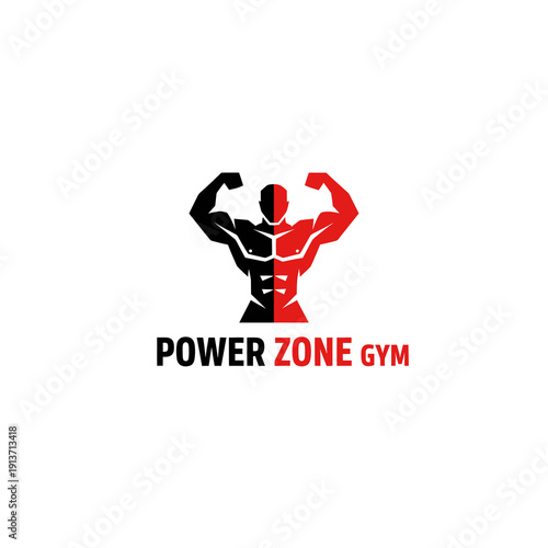Strong Bodybuilder Muscle Fitness Logo