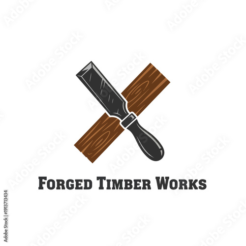 Professional Woodworking Chisel and Timber Logo