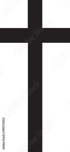 Christian cross silhouette vector illustration symbol of faith and religious line art icon