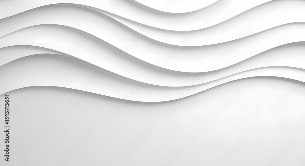 Obraz premium Wavy layered paper cutout design with smooth curved lines on gray background