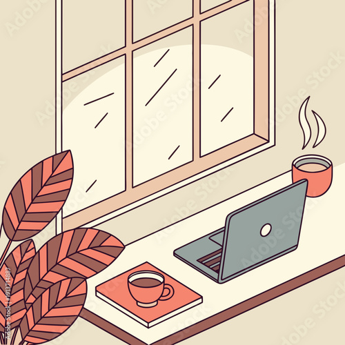 vector illustration of a kitchen table