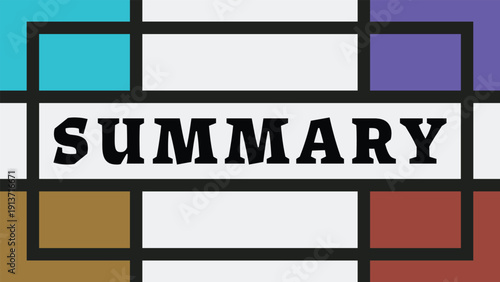 Summary Color Grid Banner Illustration