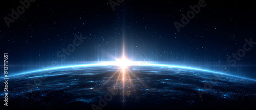 Wallpaper Mural Stellar Dawn Over Earth Horizon From Space Torontodigital.ca