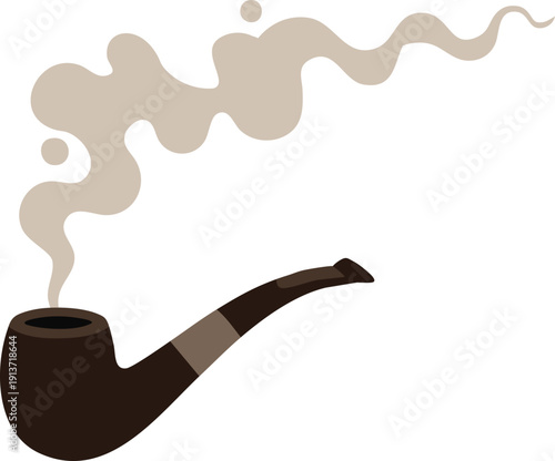 Smoking Pipe With Steam Illustration