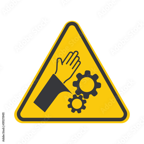 Printable safety sign long sleeve caught in gear warning sign wear protective clothing during machinery operation workplace hazard