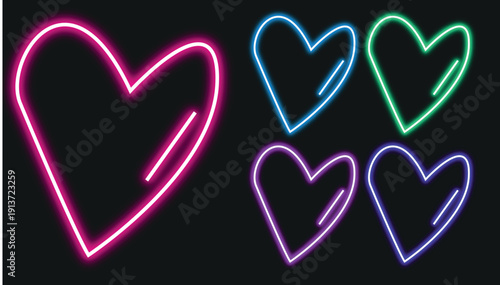 Pink aura heart shapes with soft blur gradient for romantic design and trendy aesthetics. Glowing love symbols with blurry forms on white for Valentine day cards or digital decoration.