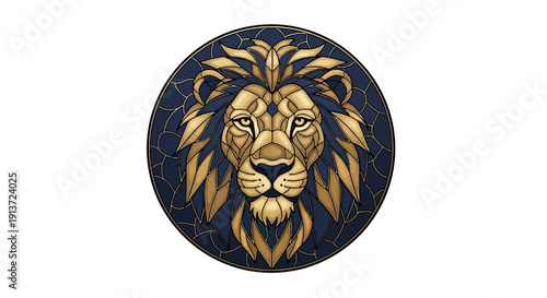 Stunning lion head logo design with golden mane
