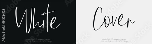 White Cover, Script beauty luxury font alphabet logo. Typography beautiful fashion elegant classic letters serif italic fonts decorative wedding vintage blossom logos. vector illustration

