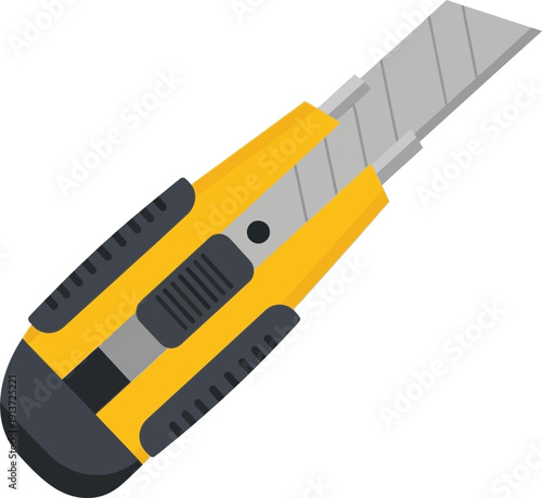 Illustration of Utility Cutting Tool Utility Knife Office Scissors Cutting Instrument Stationery Item